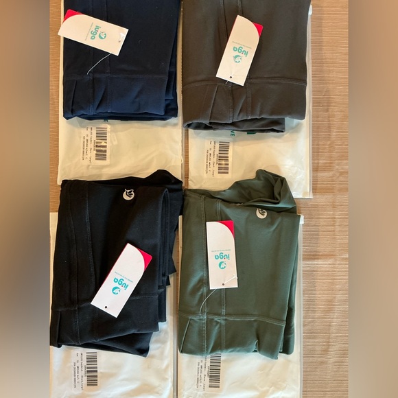 IUGA sandwich front Power Tight Leggings Set in Grey, Green, Navy, and Black - Picture 2 of 16